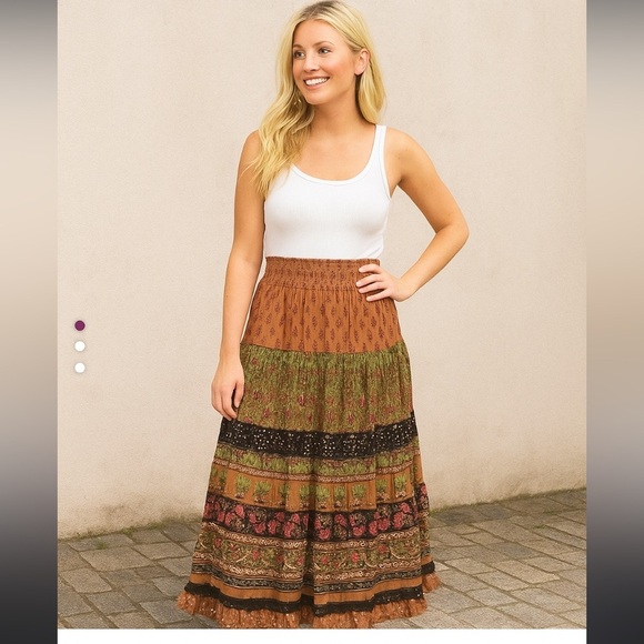 Cottagecore Y2k Prairie Rhinestone Fairycore Boho Skirt summer festival sparkle - Picture 1 of 7